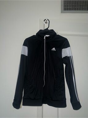adidas Black Track Jacket with White Accents